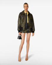 Carica l'immagine nel visualizzatore di Gallery, Workwear Rub-Off Leather Bomber | Unisex Coats & Jackets Black | GCDS®