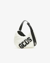 Load image into Gallery viewer, Comma Small Faux Fur Logo Twist Bag | Women Bags White | GCDS®