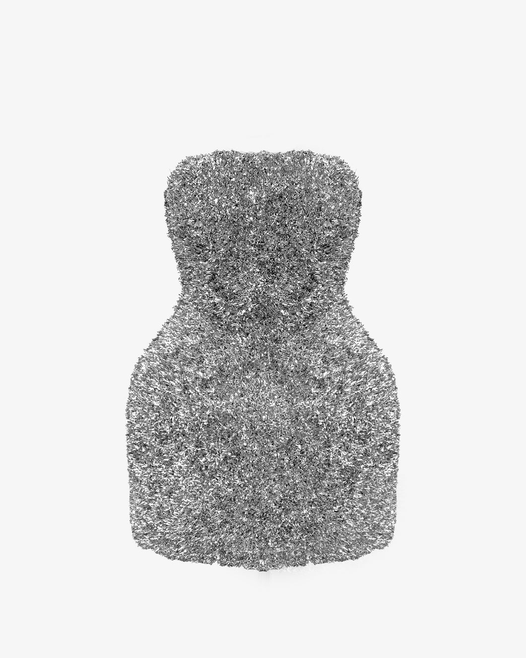 Fluffy Metallic Mini Dress
