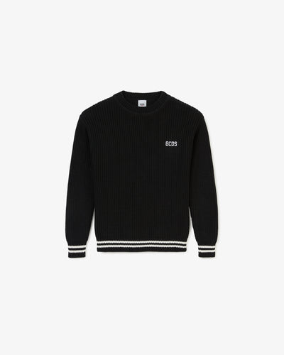 Junior Gcds Low Band Sweater | Unisex Knitwear Black | GCDS®