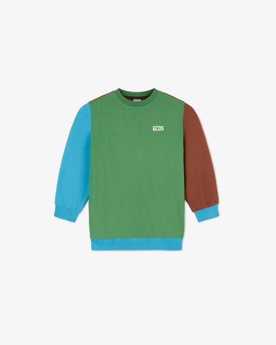 Junior Gcds Low Band Crewneck | Boy Hoodie Green/Blue | GCDS®