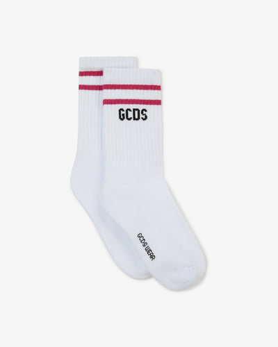 Junior Gcds Low Logo Band Socks | Unisex Accessories White | GCDS®