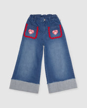 Load image into Gallery viewer, Gcds heart denim trousers: Girl Trousers Light Blue | GCDS
