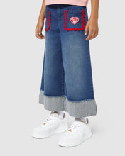 Load image into Gallery viewer, Gcds heart denim trousers: Girl Trousers Light Blue | GCDS
