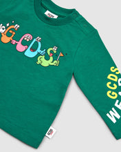 Load image into Gallery viewer, Baby Gcds monster long sleeves t-shirt: Boy T-shirts Green | GCDS
