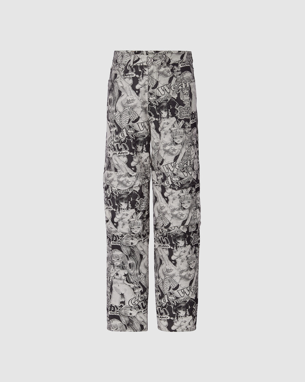 Gcds Hentai ultrawide trousers: Men Trousers Black | GCDS