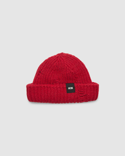 Giuly hat rips: Unisex Hats Bordeaux | GCDS