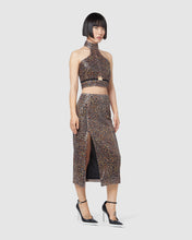 Load image into Gallery viewer, Leopard sequin neck top: Women Tops Multicolor | GCDS
