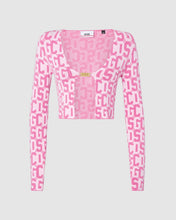 Load image into Gallery viewer, Gcds monogram jacquard mini cardigan: Women Knitwear Pink | GCDS
