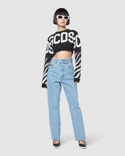 Load image into Gallery viewer, Zebra cropped sweater: Women Knitwear Black | GCDS
