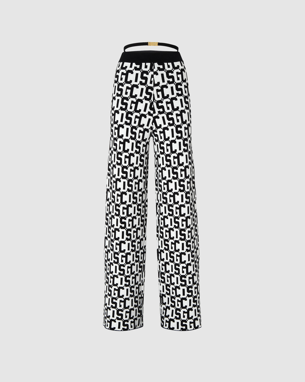 Gcds monogram jacquard trousers: Women Trousers Black | GCDS