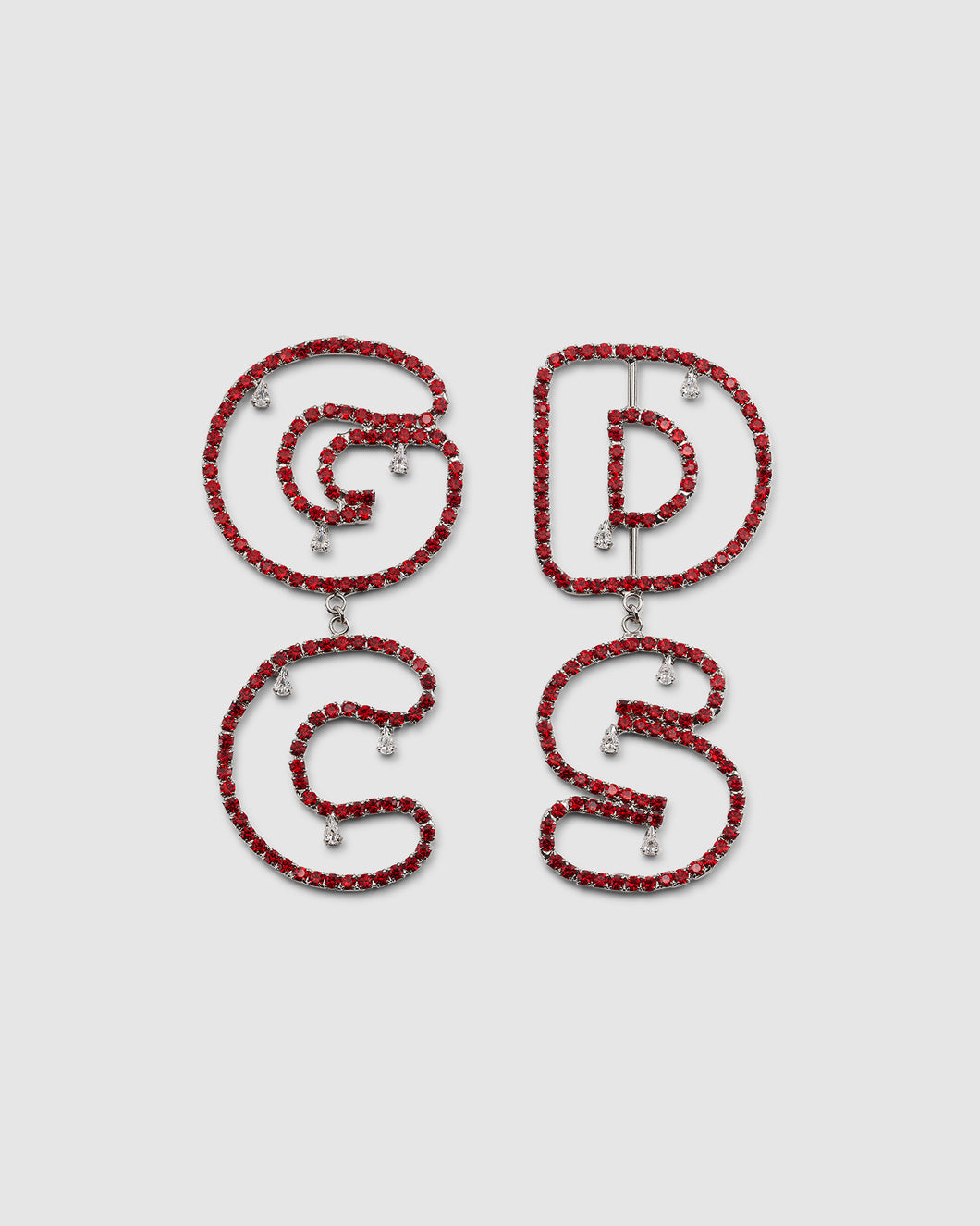 Bling bloody logo earrings: Women Jewelry Red | GCDS