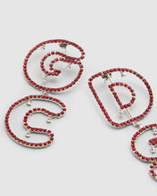 Load image into Gallery viewer, Bling bloody logo earrings: Women Jewelry Red | GCDS
