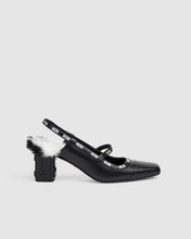 Load image into Gallery viewer, Faux fur slingback pumps: Women Shoes Black | GCDS
