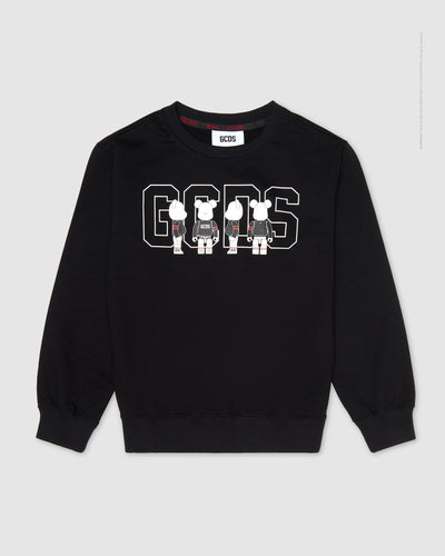 GCDS x Be@rbrick Crewneck: Unisex Crewneck Black | GCDS
