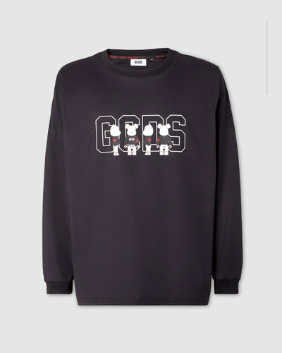 GCDS x Be@rbrick long sleeves T-shirt: Unisex T-shirts Black | GCDS