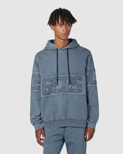 Load image into Gallery viewer, Overdyed GCDS logo band hoodie: Men Hoodies Black | GCDS
