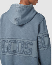 Load image into Gallery viewer, Overdyed GCDS logo band hoodie: Men Hoodies Black | GCDS
