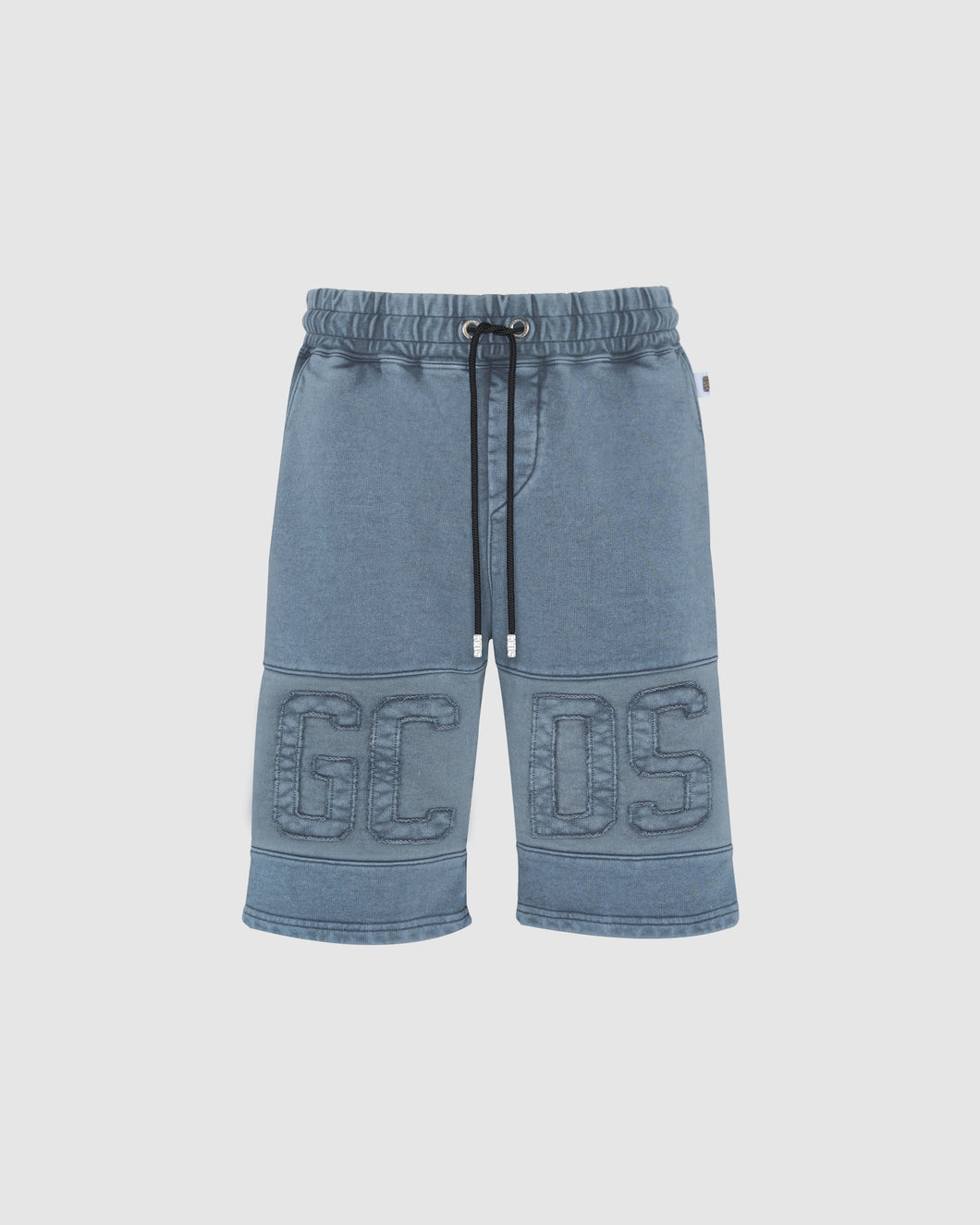 Overdyed GCDS logo band shorts: Men Trousers Black | GCDS