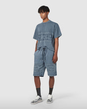 Load image into Gallery viewer, Overdyed GCDS logo band shorts: Men Trousers Black | GCDS
