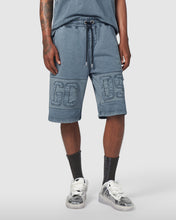 Load image into Gallery viewer, Overdyed GCDS logo band shorts: Men Trousers Black | GCDS
