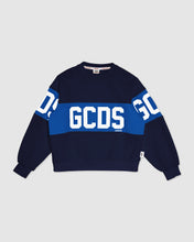 Load image into Gallery viewer, GCDS logo band Crewneck: Unisex  Hoodie and tracksuits  Dark Blue | GCDS
