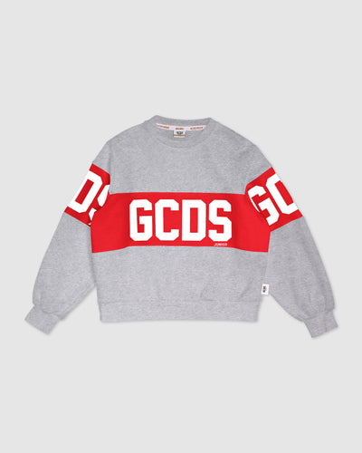GCDS logo band Crewneck: Unisex  Hoodie and tracksuits  Grey | GCDS