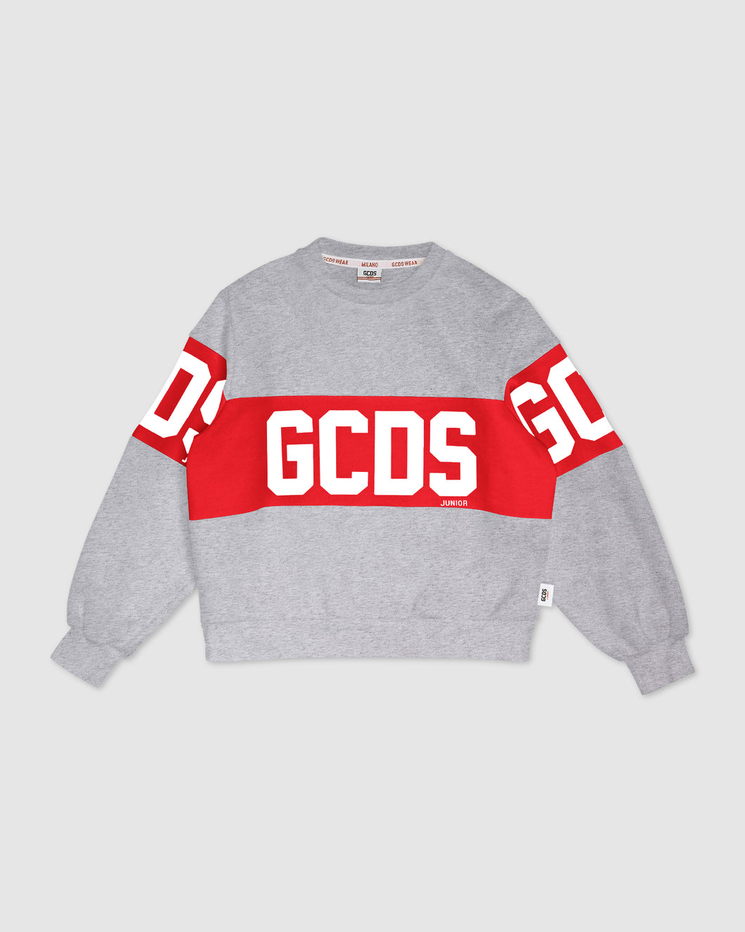 GCDS logo band Crewneck: Unisex  Hoodie and tracksuits  Grey | GCDS