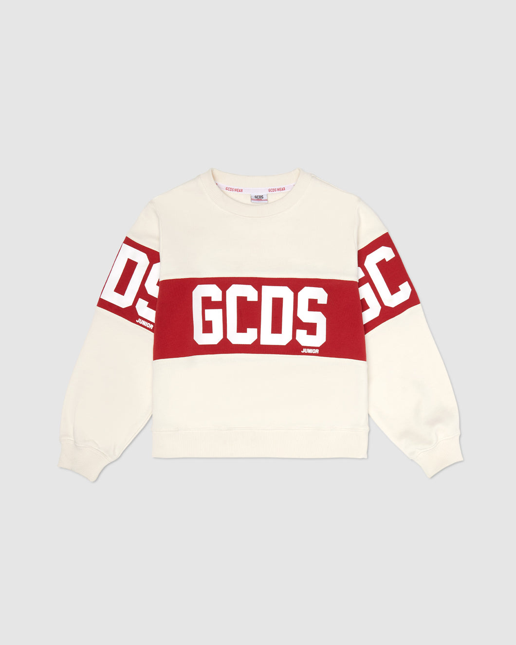 Gcds Logo band crewneck: Unisex      Hoodie and tracksuits Whitecap Grey | GCDS