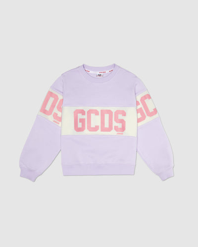 Gcds Logo band crewneck: Unisex      Hoodie and tracksuits Lilac | GCDS