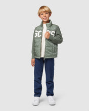 Load image into Gallery viewer, Gcds logo puffercoat: Boy Outerwear Green | GCDS
