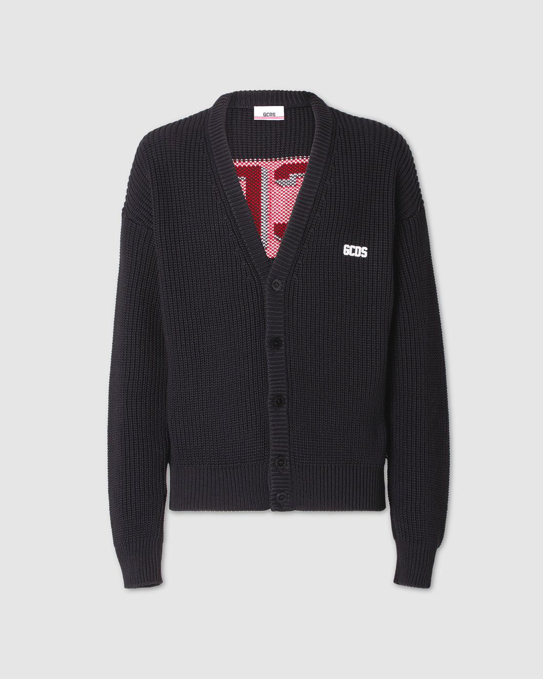 Gcds maxi cardigan: Men Knitwear Black | GCDS