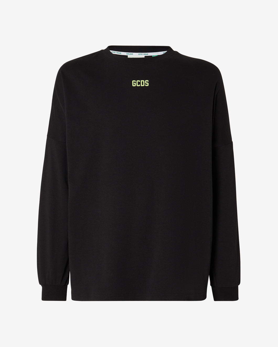 Eco Logo Long Sleeves T-shirt : Men T-shirts Lime | GCDS