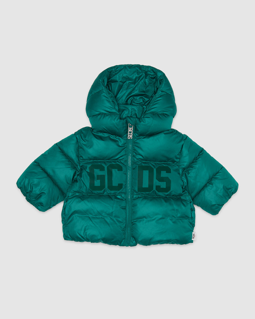 Baby Gcds logo band padded jacket: Unisex Outerwear Green | GCDS