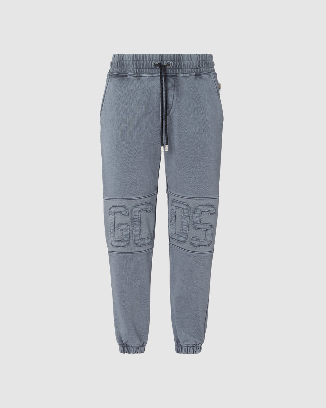 Overdyed Gcds logo band sweatbottoms: Men Trousers Black | GCDS