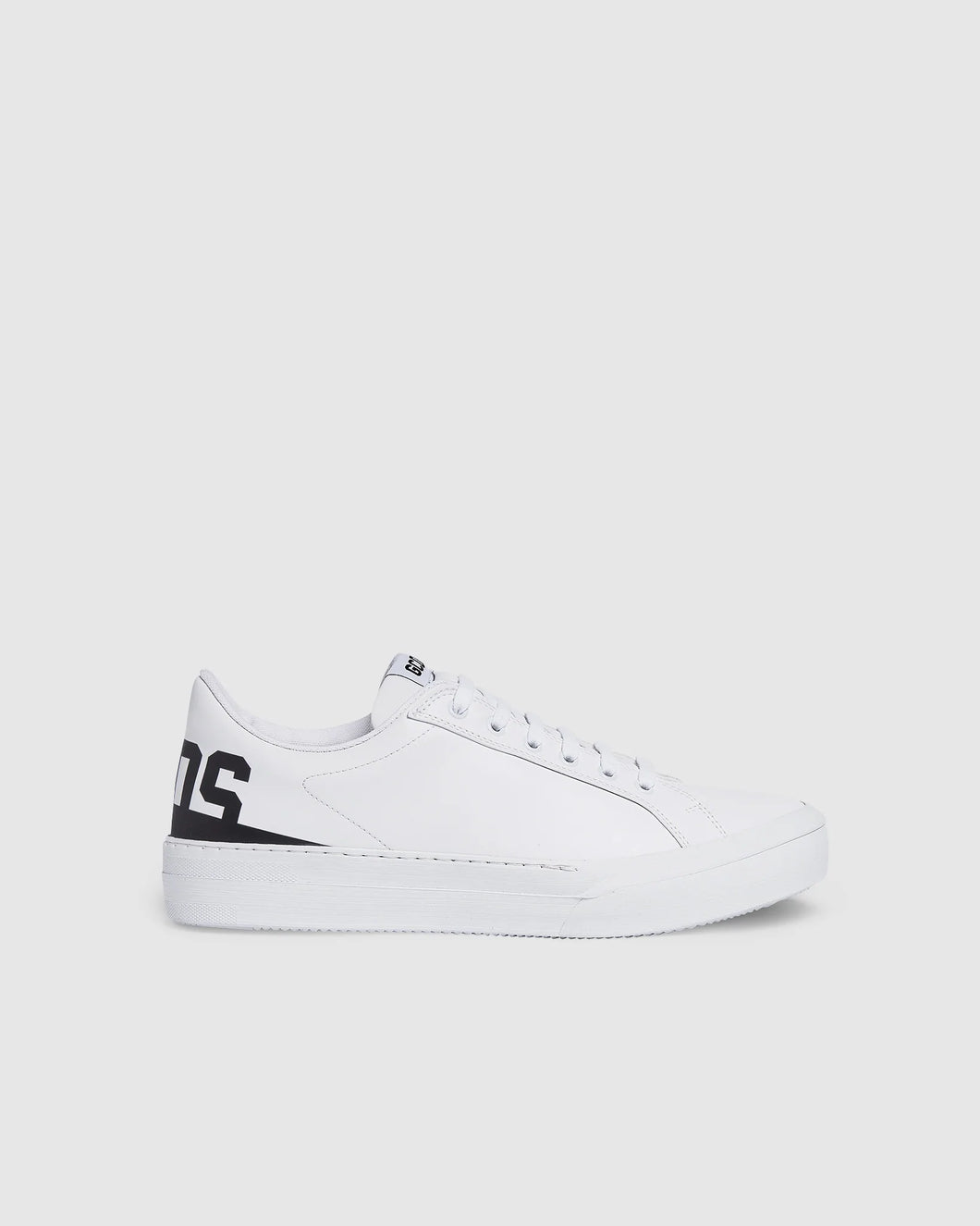 Leather logo sneakers: Men Shoes Black | GCDS
