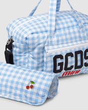 Load image into Gallery viewer, Cherry Vichy motif Baby Changing Bag: Unisex  Accessories Light blue | GCDS
