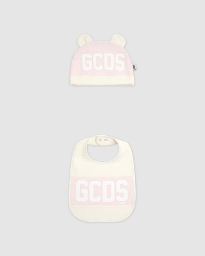 Gcds Logo band Two-Piece Baby Set: Unisex Playsuits and Gift Set Pink | GCDS