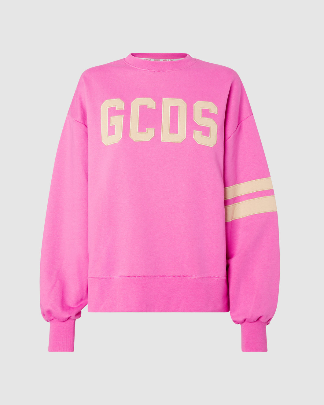 Gcds logo oversized crewneck: Women Hoodies Fuchsia | GCDS