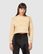 Load image into Gallery viewer, Gcds logo band cropped crewneck: Women Hoodies Light Brown | GCDS
