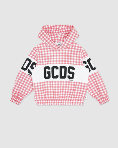 GCDS Vichy Hoodie: Unisex  Hoodie and tracksuits  Pink | GCDS