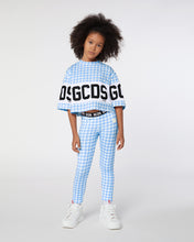 Load image into Gallery viewer, Crop GCDS Vichy T-Shirt: Girl T-Shirts  Light blue | GCDS
