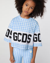 Load image into Gallery viewer, Crop GCDS Vichy T-Shirt: Girl T-Shirts  Light blue | GCDS

