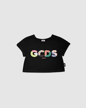 Load image into Gallery viewer, Crop logo Patchwork T-Shirt: Girl T-Shirts  Black | GCDS
