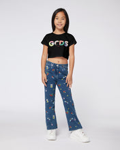 Load image into Gallery viewer, Crop logo Patchwork T-Shirt: Girl T-Shirts  Black | GCDS
