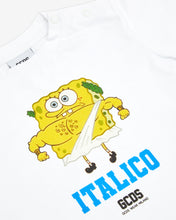 Load image into Gallery viewer, Baby Spongebob Italico T-Shirt: Boy T-shirts White | GCDS

