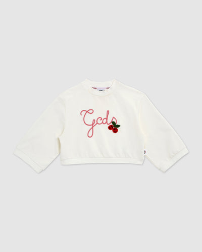GCDS Cherry Hoodie: Girl Hoodie and tracksuits  Off white | GCDS