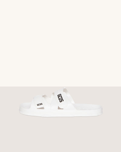 Rubber slider sandal: Unisex Shoes White | GCDS