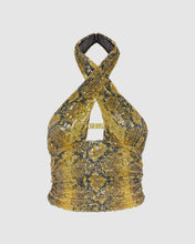 Load image into Gallery viewer, Sequin python top: Women Tops Yellow | GCDS
