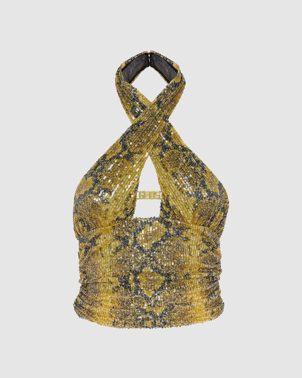 Sequin python top: Women Tops Yellow | GCDS